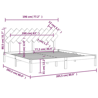 Giroletto Grigio 200x200 cm in Legno Massello - homemem39