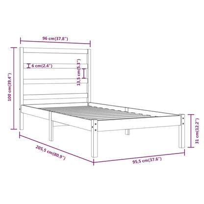 Giroletto in Legno Massello di Pino 90x200 cm - homemem39