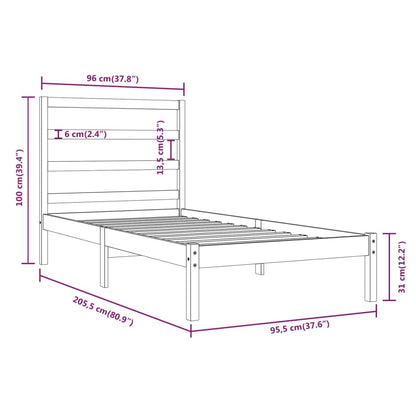 Giroletto Bianco in Legno Massello di Pino 90x200 cm - homemem39