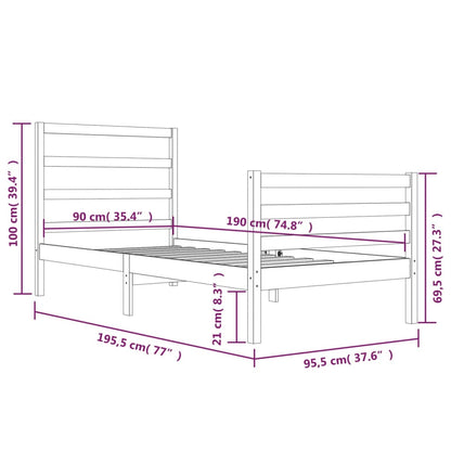 Giroletto in Legno Massello di Pino 90x190 cm Single - homemem39