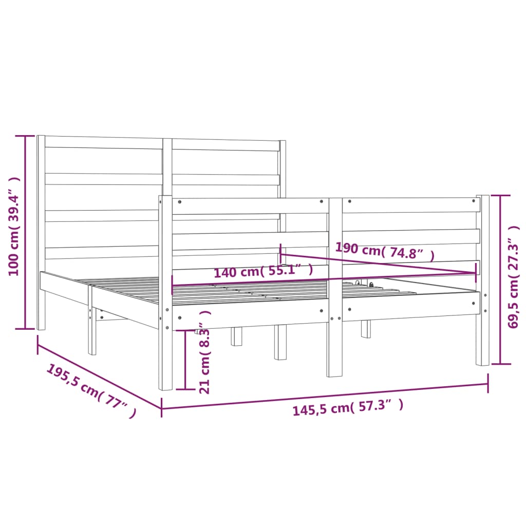 Giroletto in Legno Massello di Pino 140x190 cm - homemem39