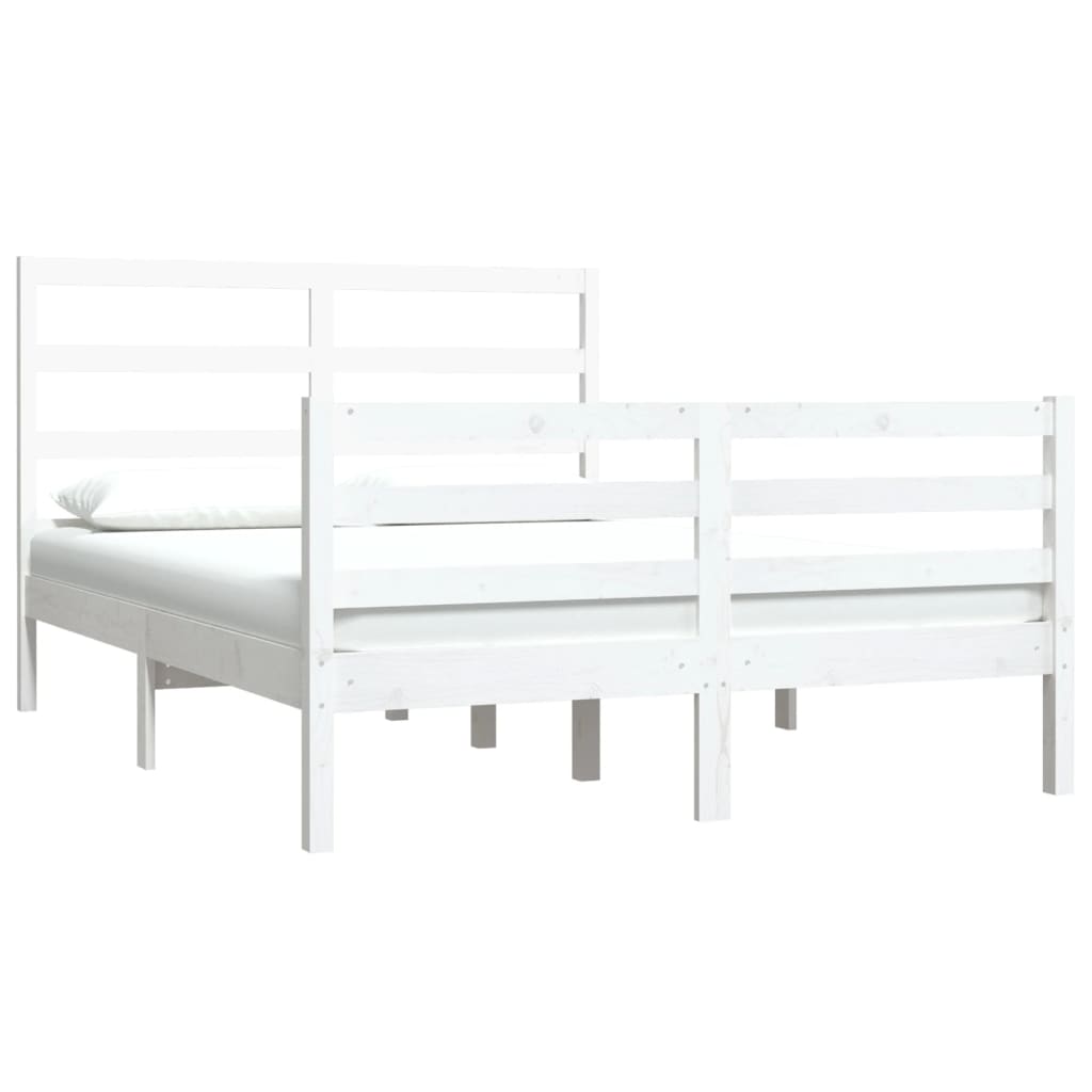 Giroletto Bianco in Legno Massello di Pino 140x190 cm - homemem39