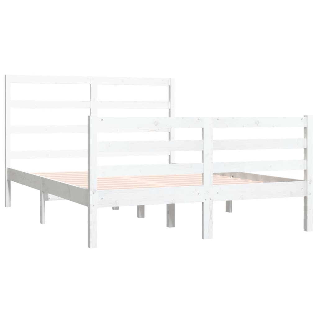 Giroletto Bianco in Legno Massello di Pino 140x190 cm - homemem39