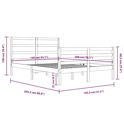 Giroletto Bianco in Legno Massello di Pino 140x200 cm - homemem39