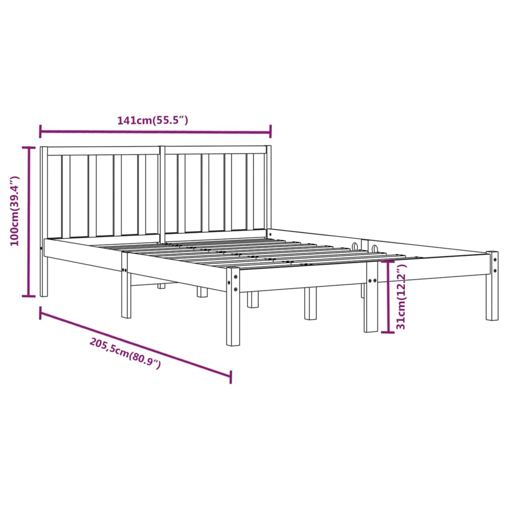 Giroletto in Legno Massello 135x190 cm Small Double - homemem39