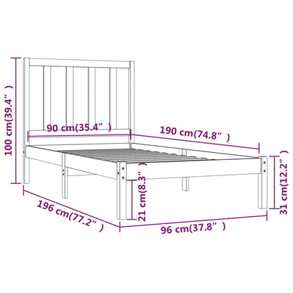 Giroletto in Legno Massello di Pino 90x190 cm Single - homemem39