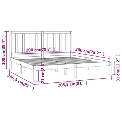 Giroletto Grigio in Legno Massello di Pino 200x200 cm - homemem39