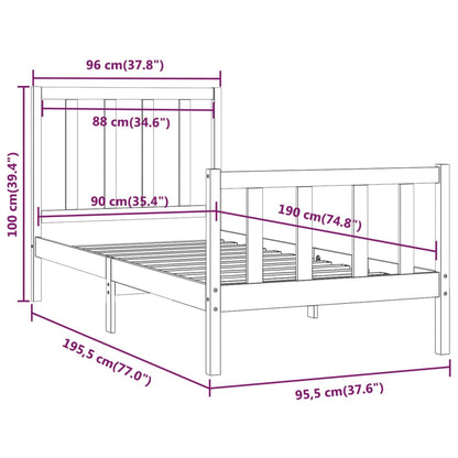 Giroletto in Legno Massello 90x190 cm 3FT Single - homemem39