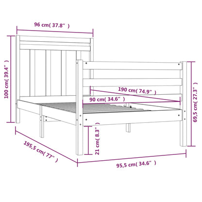 Giroletto in Legno Massello 90x190 cm Single - homemem39