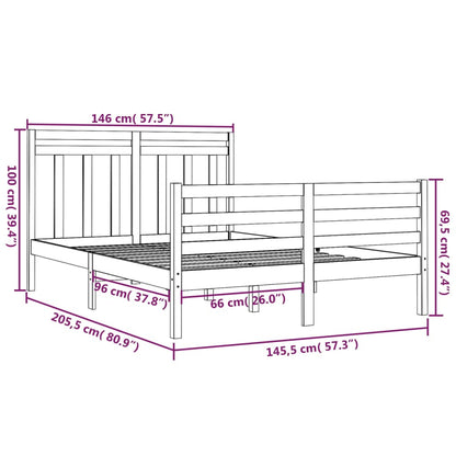 Giroletto Bianco in Legno Massello 140x200 cm - homemem39