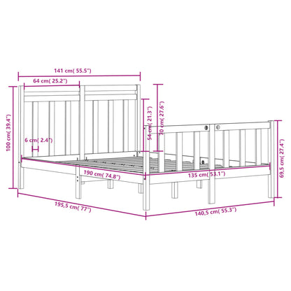 Giroletto Bianco in Legno Massello 135x190 cm Double - homemem39