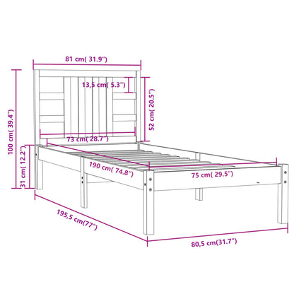 Giroletto in Legno Massello 75x190 cm Small Single - homemem39