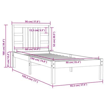 Giroletto in Legno Massello 90x190 cm Single - homemem39