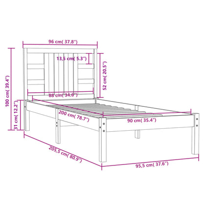 Giroletto in Legno Massello 90x200 cm - homemem39