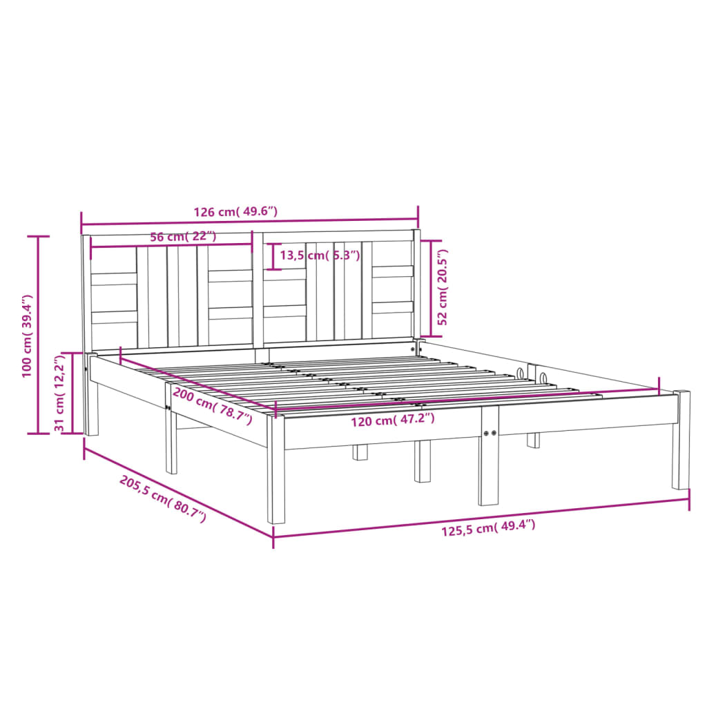 Giroletto Grigio in Legno Massello 120x200 cm - homemem39