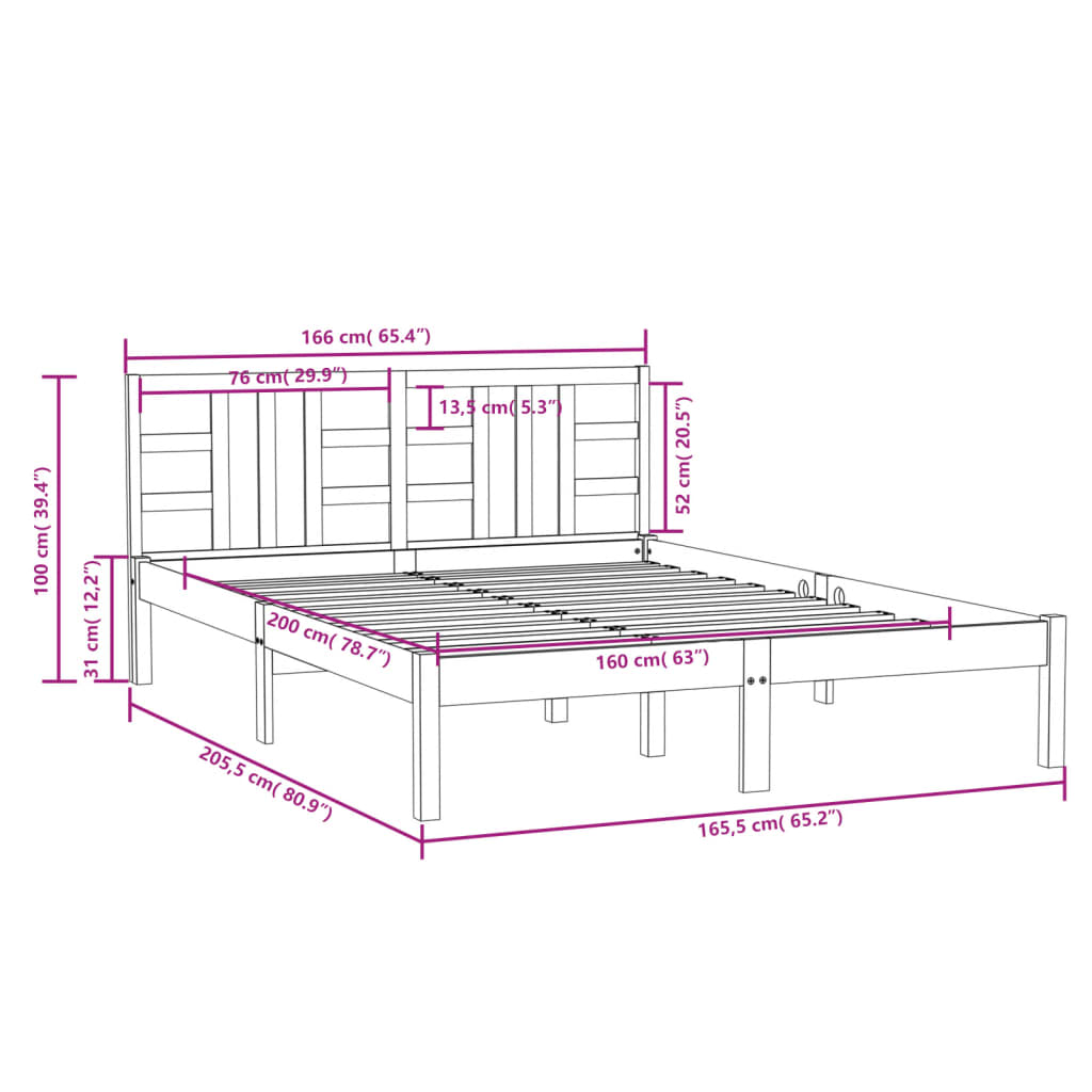 Giroletto in Legno Massello 160x200 cm - homemem39