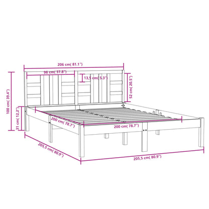 Giroletto Nero in Legno Massello 200x200 cm - homemem39