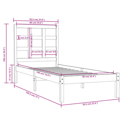 Giroletto in Legno Massello 90x190 cm Single - homemem39