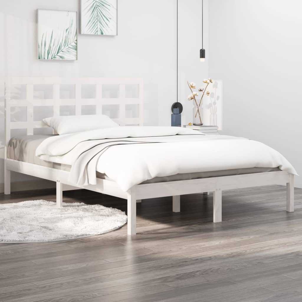 Giroletto Bianco in Legno Massello 135x190 cm Double - homemem39