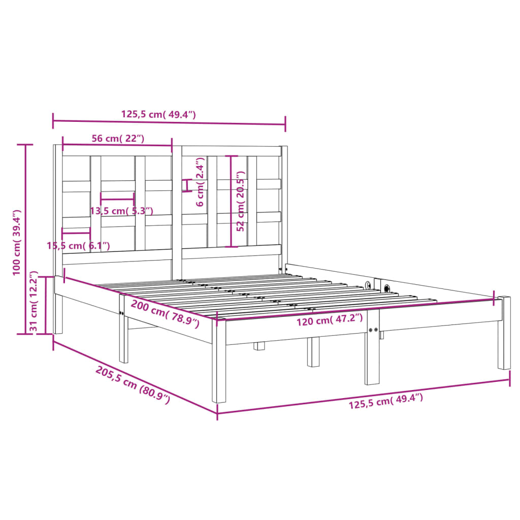 Giroletto in Legno Massello 120x200 cm - homemem39