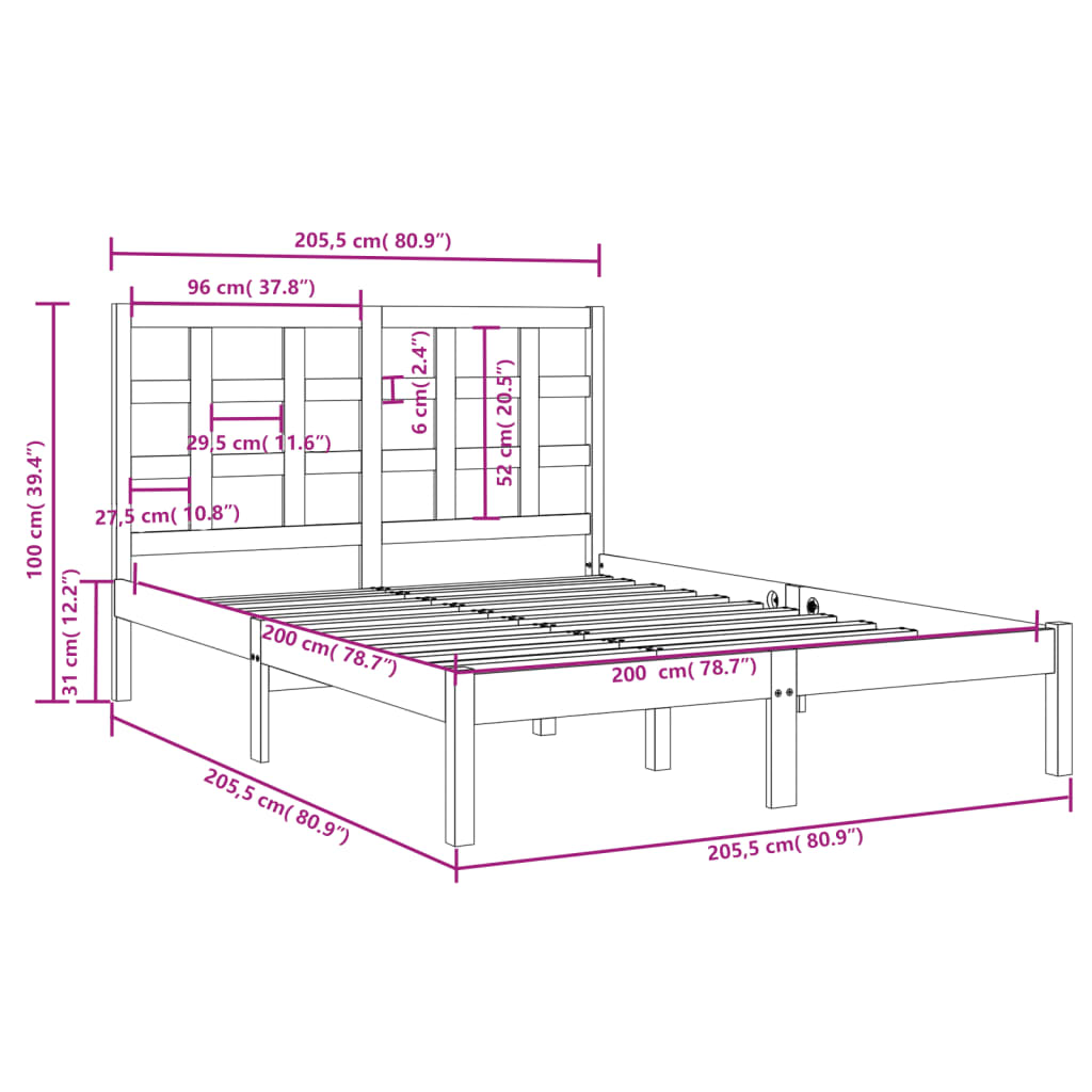 Giroletto in Legno Massello 200x200 cm - homemem39