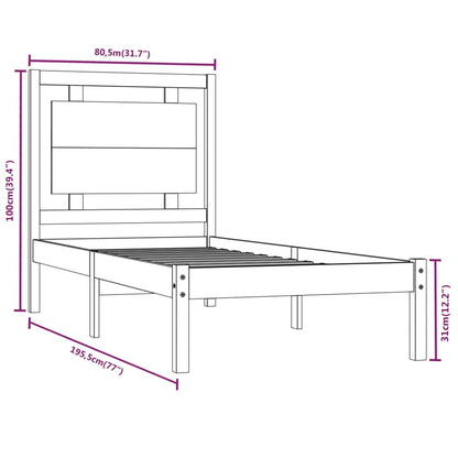 Giroletto in Legno Massello 75x190 cm Small Single - homemem39