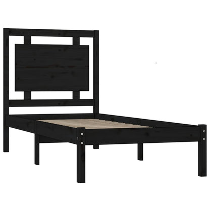 Giroletto in Legno Massello Nero 75x190 cm Small Single - homemem39