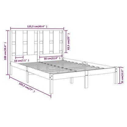 Giroletto Bianco in Legno Massello 120x190 cm Small Double - homemem39