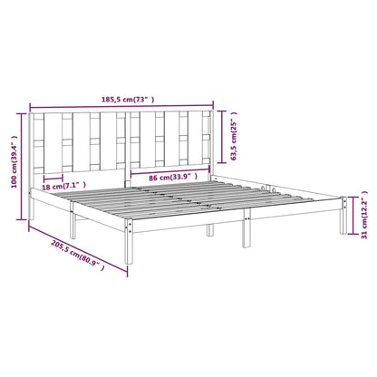 Giroletto Nero in Legno Massello 180x200 cm 6FT Super King - homemem39