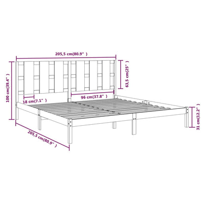 Giroletto Bianco in Legno Massello di Pino 200x200 cm - homemem39