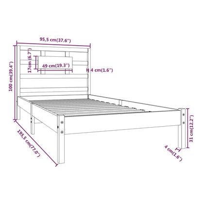 Giroletto in Legno Massello 90x190 cm Single - homemem39