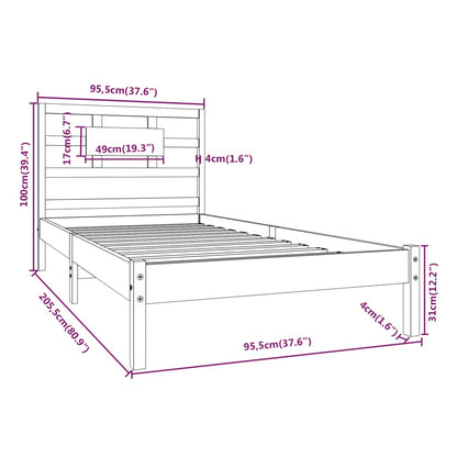 Giroletto in Legno Massello 90x200 cm - homemem39