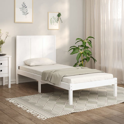 Giroletto in Legno Massello Bianco 75x190 cm Small Single - homemem39