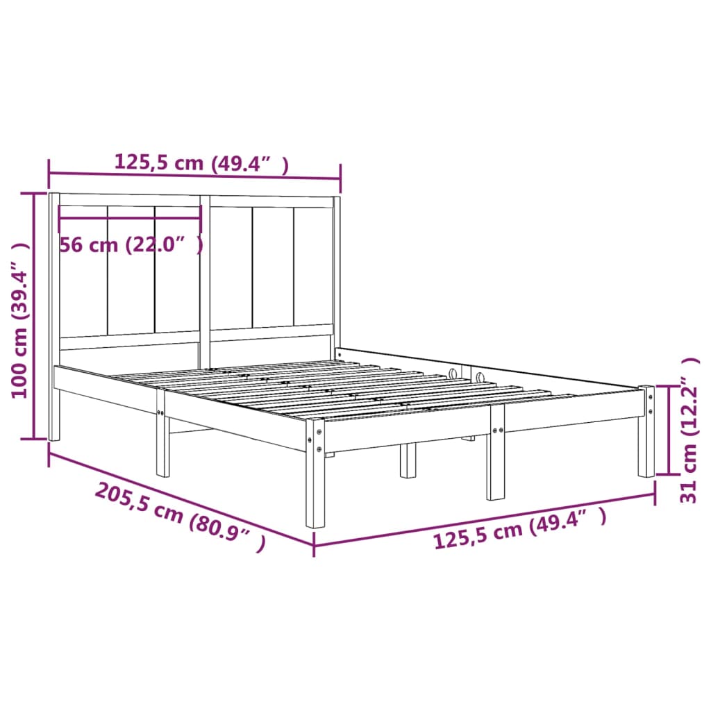 Giroletto Nero in Legno Massello di Pino 120x200 cm - homemem39