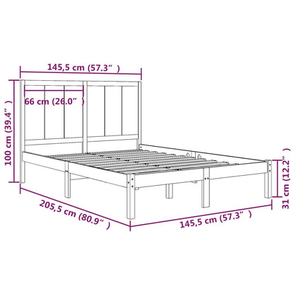 Giroletto Nero in Legno Massello di Pino 140x200 cm - homemem39