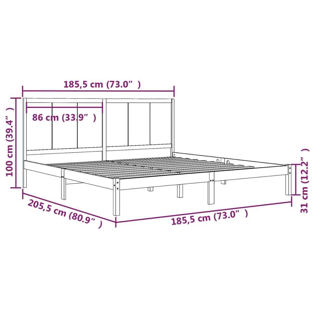 Giroletto in Legno Massello 180x200 cm Super King - homemem39