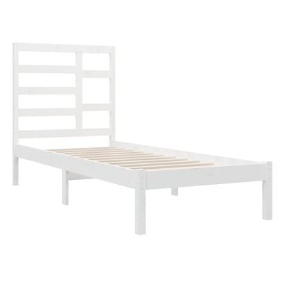 Giroletto Bianco in Legno Massello 75x190 cm Small Single - homemem39