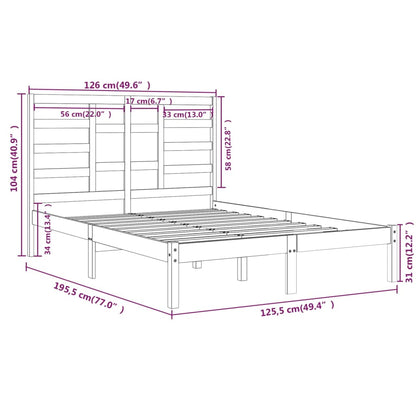 Giroletto Nero in Legno Massello 120x190 cm 4FT Small Double - homemem39