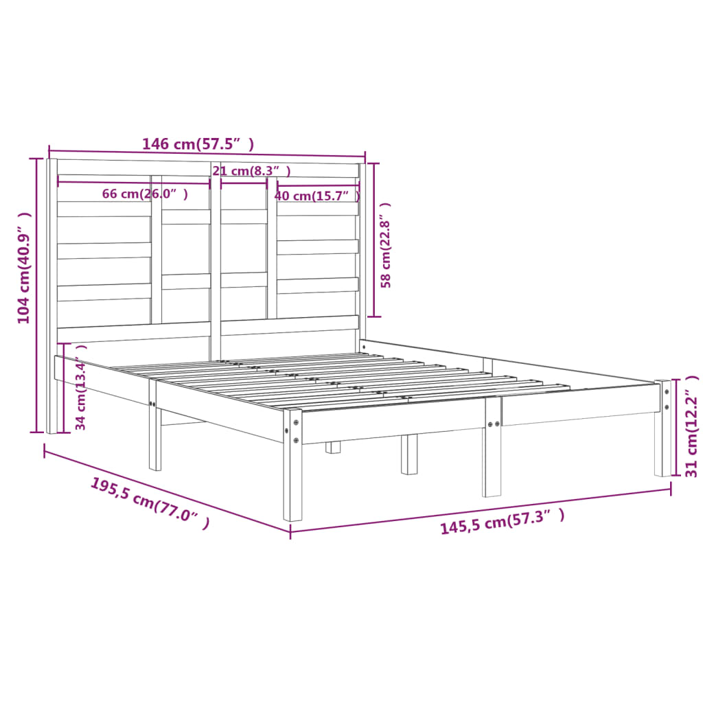 Giroletto Bianco in Legno Massello 140x190 cm - homemem39