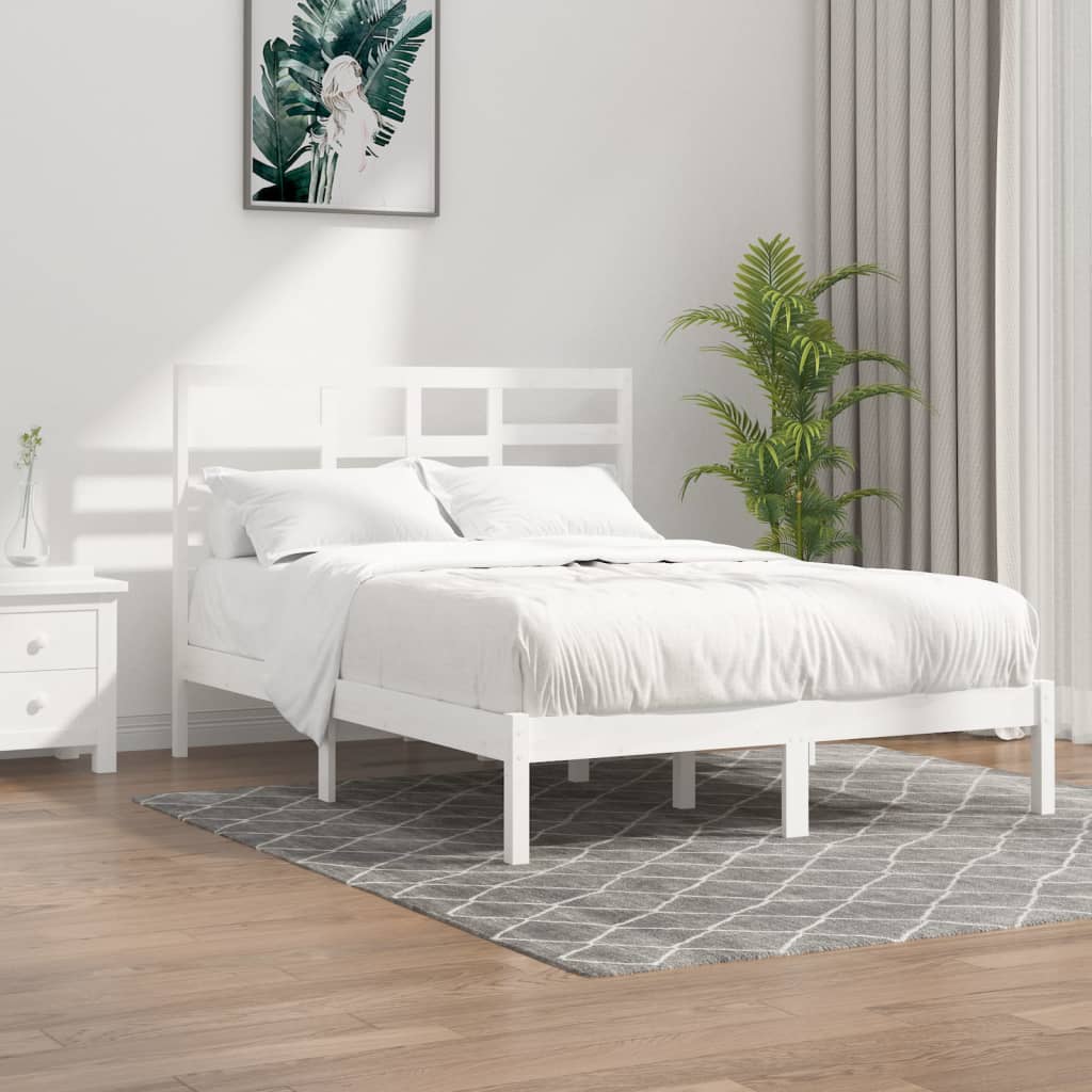 Giroletto Bianco in Legno Massello 140x190 cm - homemem39