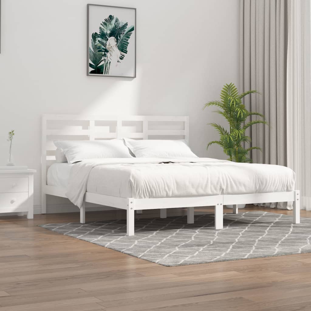 Giroletto Bianco in Legno Massello 180x200 cm 6FT Super King - homemem39