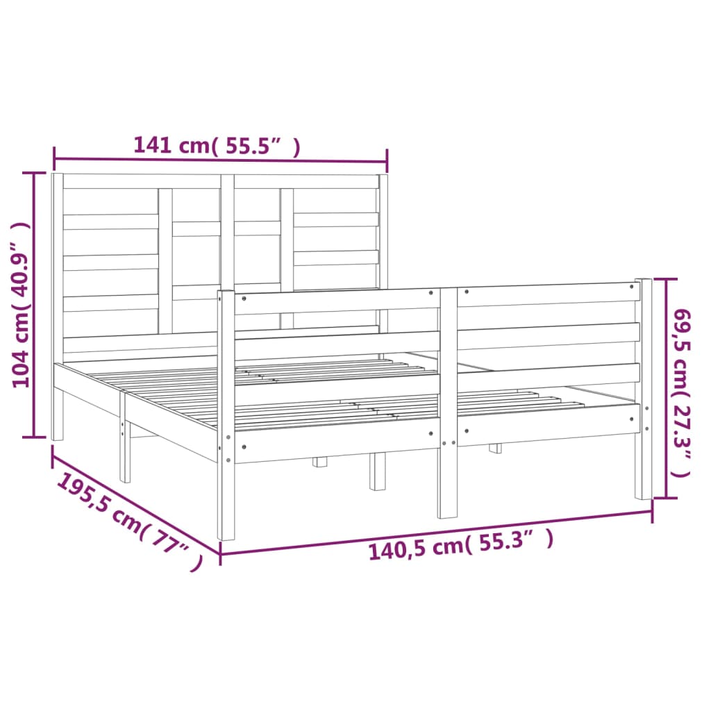 Giroletto in Legno Massello 135x190 cm Double - homemem39