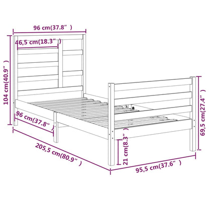 Giroletto in Legno Massello 90x200 cm - homemem39