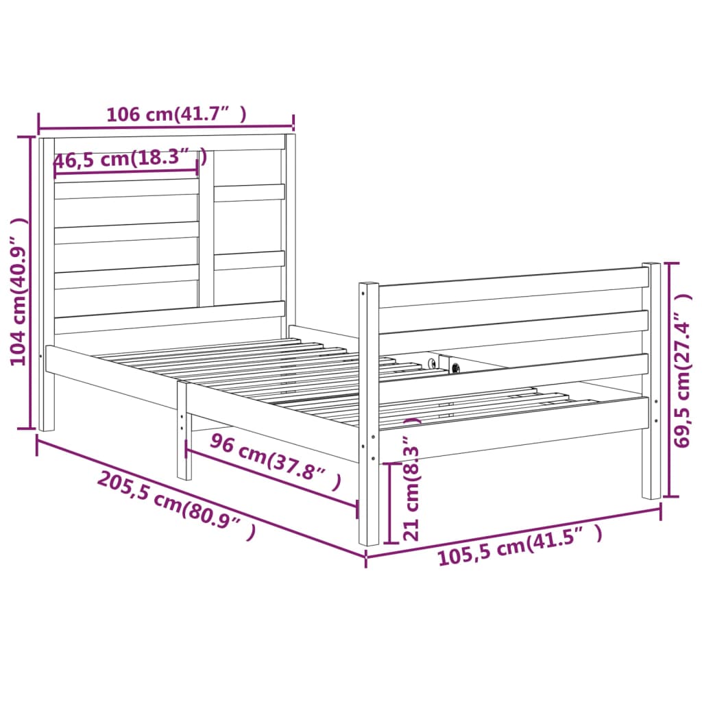 Giroletto in Legno Massello 100x200 cm - homemem39