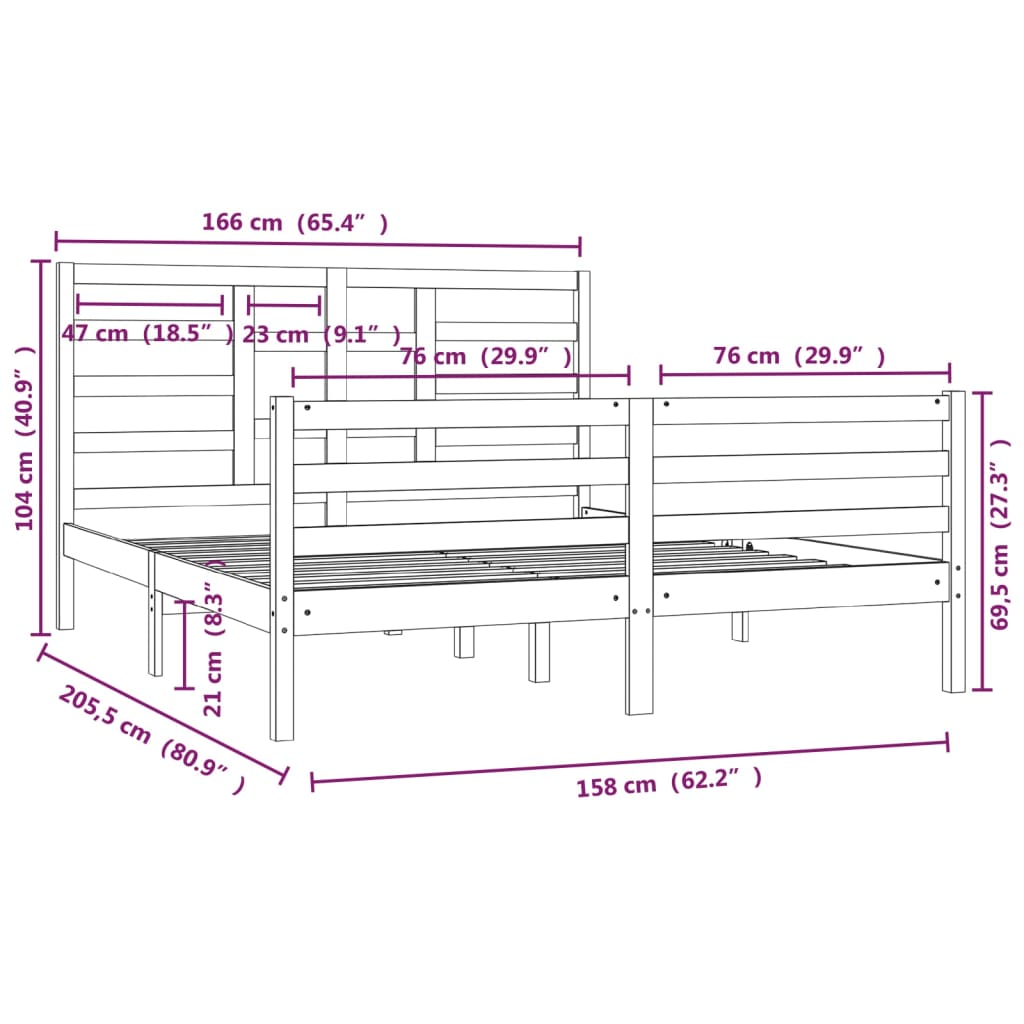 Giroletto in Legno Massello 160x200 cm - homemem39