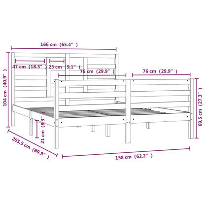 Giroletto Bianco in Legno Massello 160x200 cm - homemem39