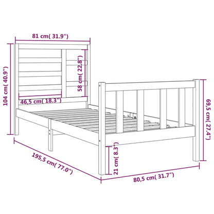 Giroletto in Legno Massello 75x190 cm Small Single - homemem39