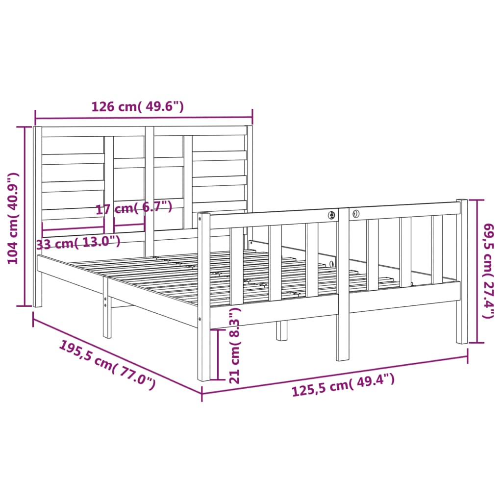 Giroletto in Legno Massello 120x190 cm Small Double - homemem39