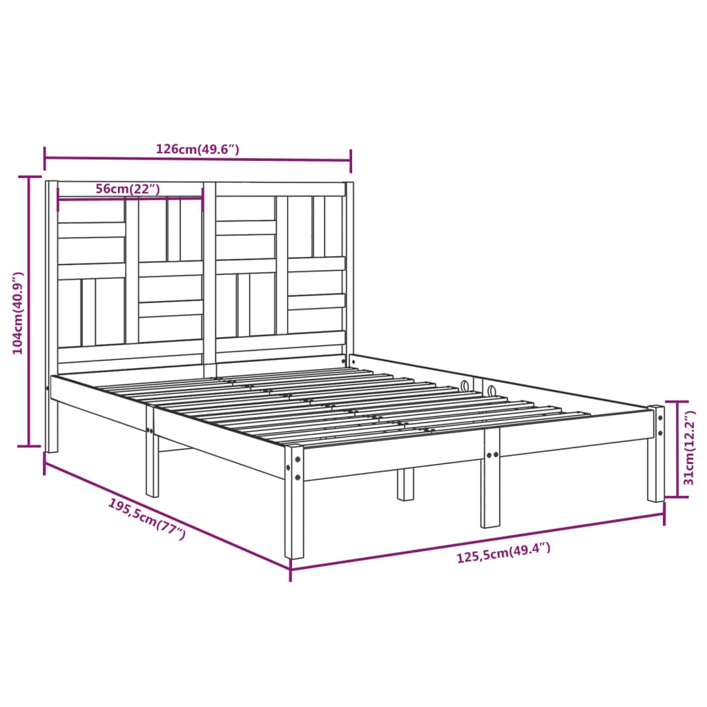 Giroletto in Legno Massello 120x190 cm Small Double - homemem39