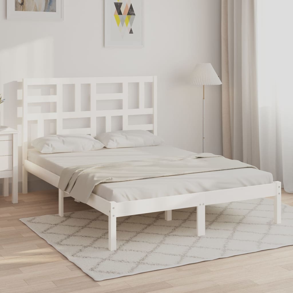 Giroletto Bianco in Legno Massello 135x190 cm Double - homemem39